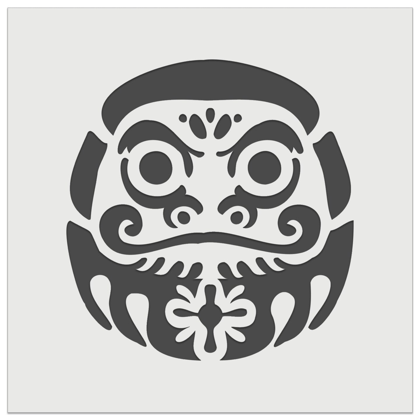 Japanese Daruma Doll Zen Buddhism Bodhidharma Wall Cookie DIY Craft Reusable Stencil