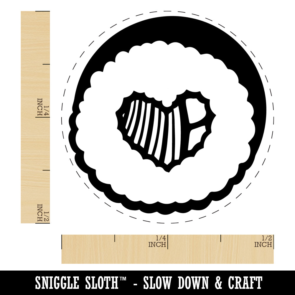 Sushi Roll Heart Center Self-Inking Rubber Stamp Ink Stamper for Stamping Crafting Planners