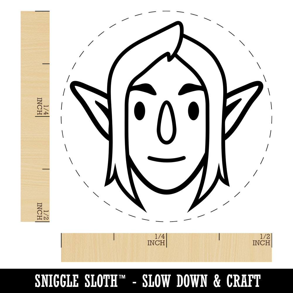 Elf Male Character Face Self-Inking Rubber Stamp for Stamping Crafting Planners