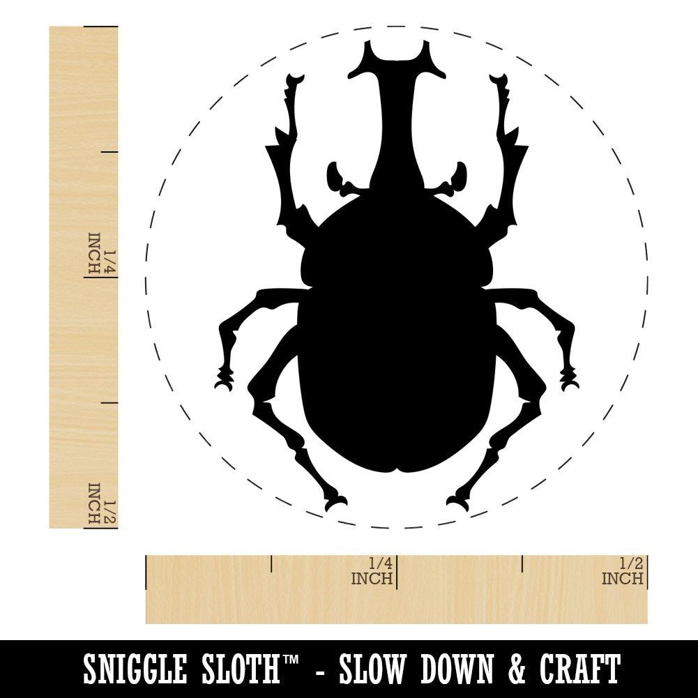 Horned Dynastid Rhinoceros Beetle Insect Self-Inking Rubber Stamp for Stamping Crafting Planners