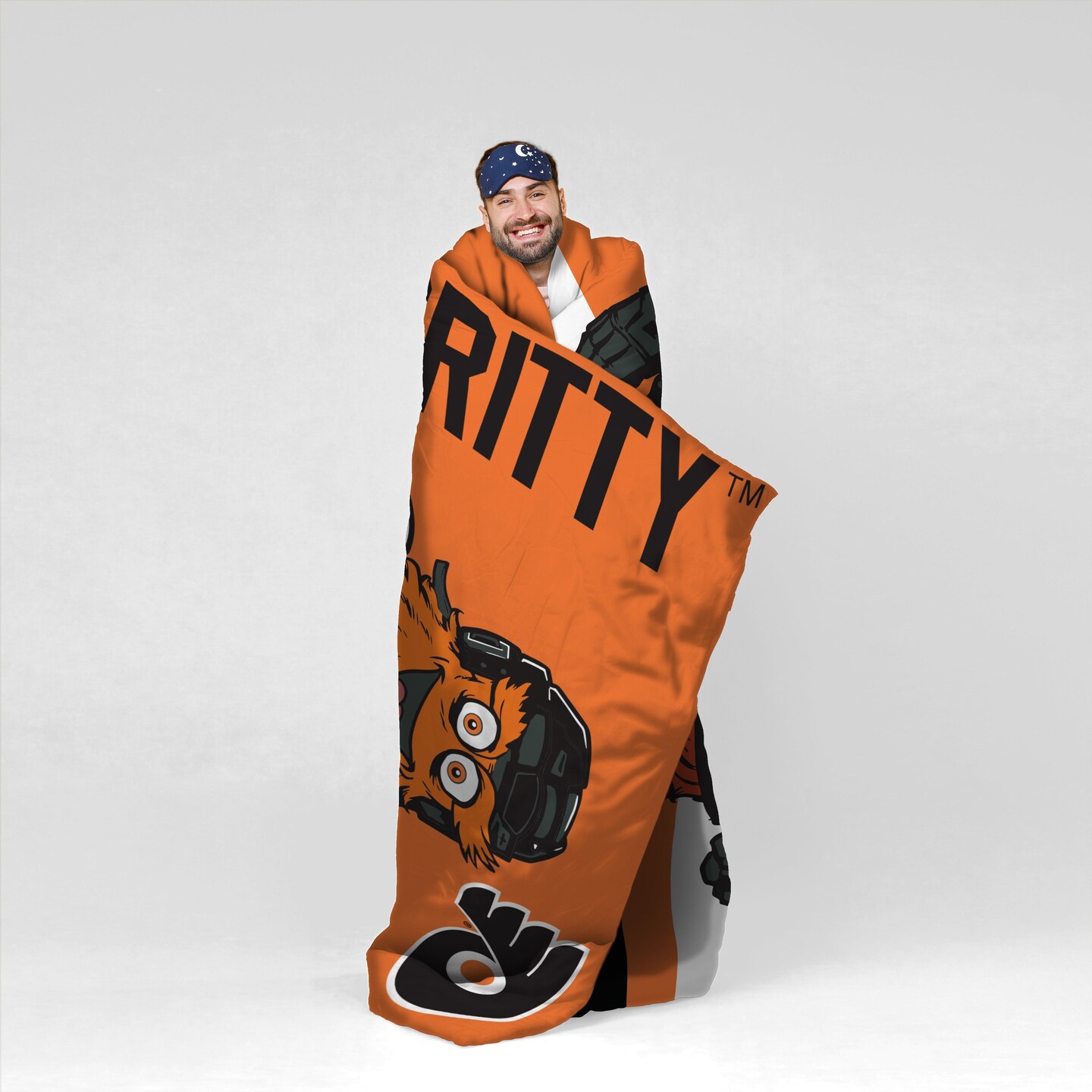Sleep Squad Philadelphia Flyers Gritty Mascot 60&#x201D; x 80&#x201D; Raschel Plush Hockey Blanket