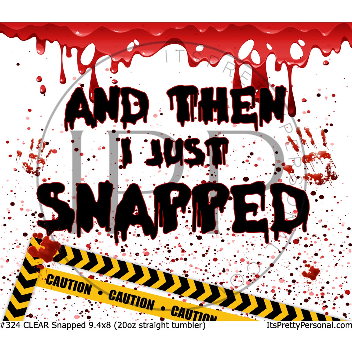 #324 CLEAR 20oz- Snapped- 9.4&#x22; x 8&#x22; Pattern Vinyl Wrap