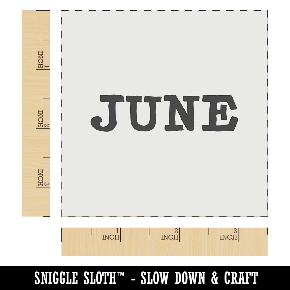 June Month Calendar Fun Text Wall Cookie DIY Craft Reusable Stencil