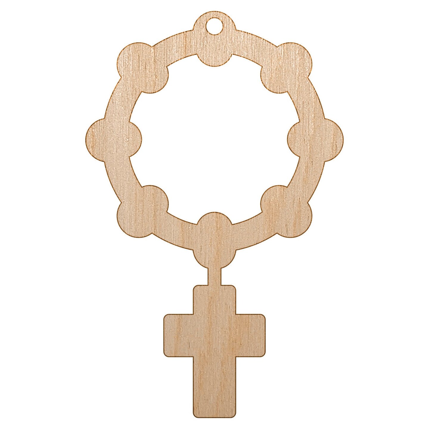 Rosary Catholic Symbol Unfinished Craft Wood Holiday Christmas Tree DIY 