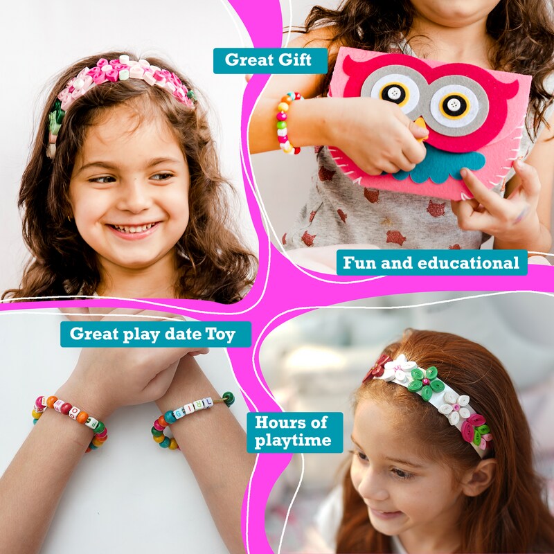 Fashion Themed Kit for Girls | 3 Craft Projects in 1 Box | Best Girl Gift for Ages 6 7 8 9 10 Years | Includes Beautiful Felt and Foam Embellishments (Little Fashionista 3-in-1)