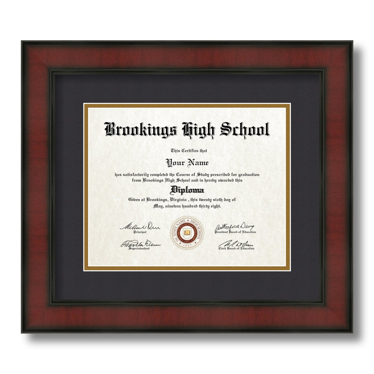 ArtToFrames 8x10 inch Diploma Frame - Framed with Black and Gold Mats, Comes with Regular Glass and Sawtooth Hanger for Wall Hanging (D-8x10)