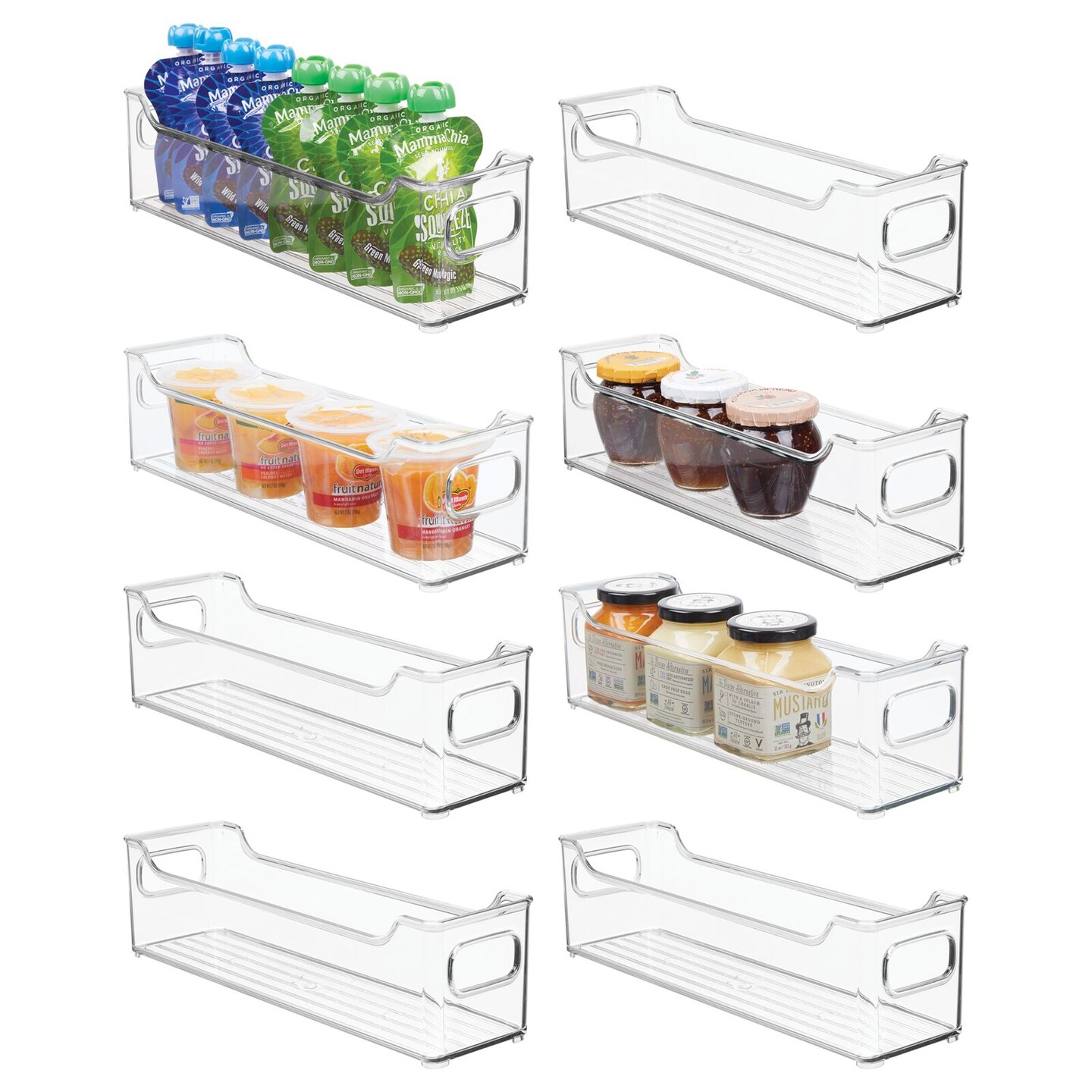 mDesign Plastic Kitchen Pantry Cabinet Food Storage Bin, 8 Pack