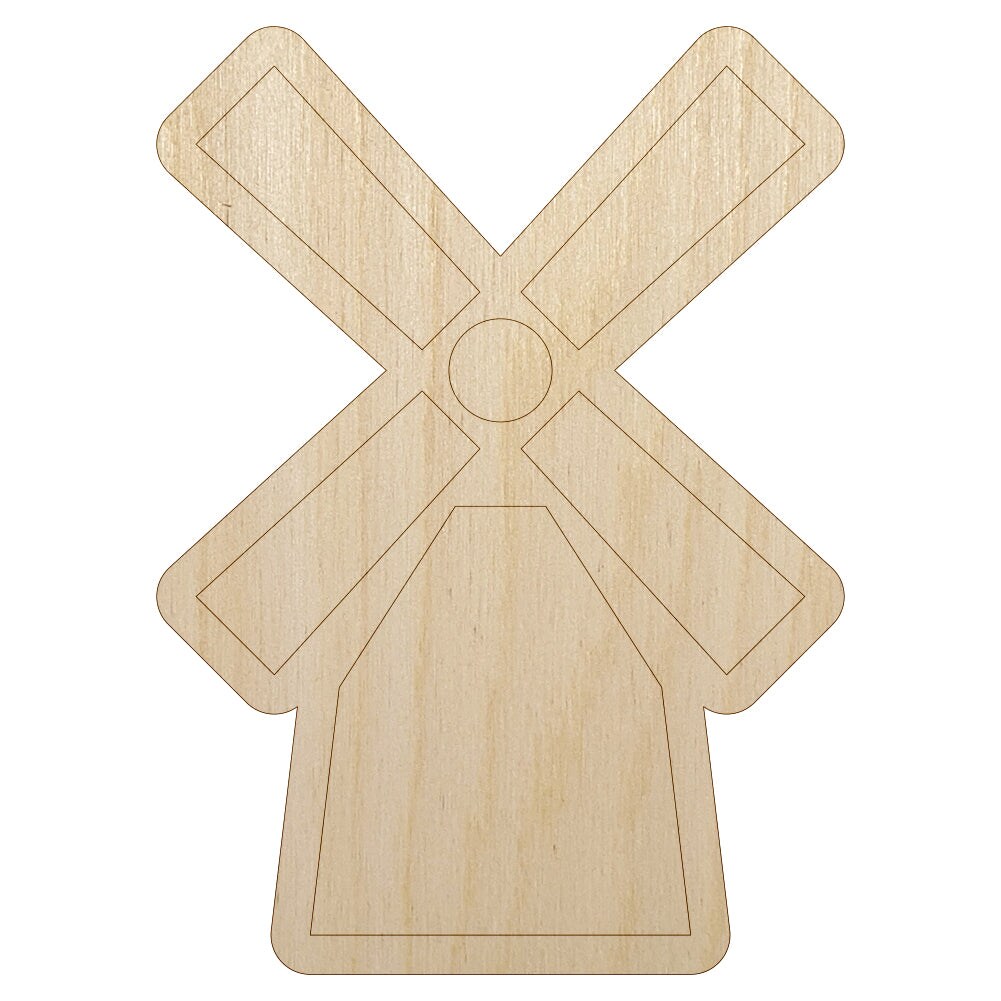 Windmill Netherlands Holland Unfinished Wood Shape Piece Cutout for DIY Craft Projects