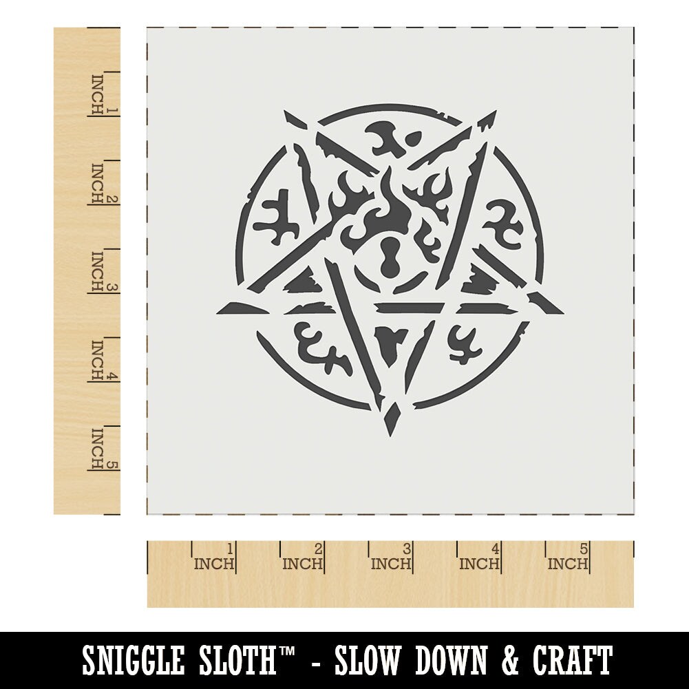 Cthulhu Elder Sign Eldritch Horror Pentagram Wall Cookie DIY Craft Reusable Stencil
