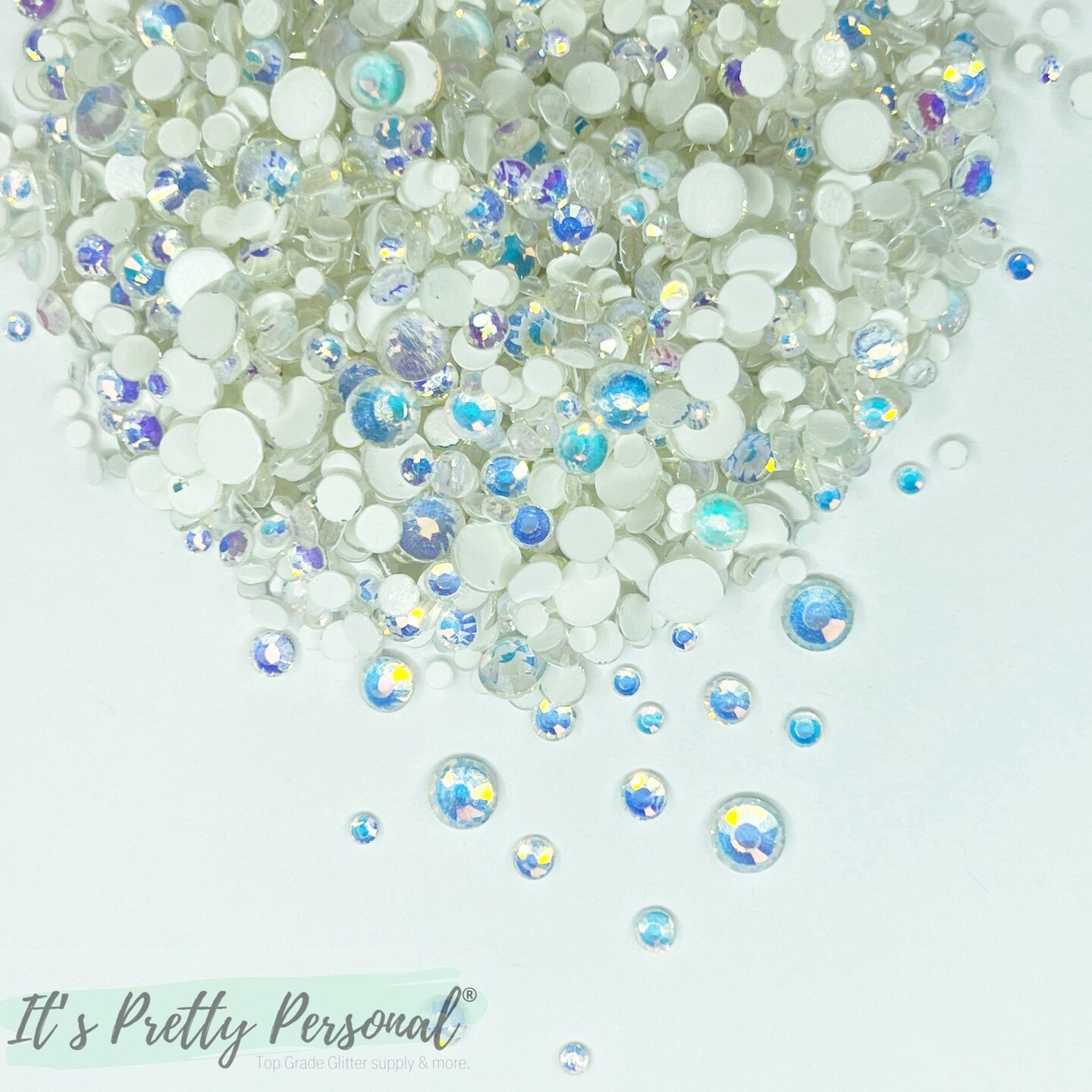Mix #46- "WHITE Frosted Opal"- Glass Rhinestones (~2880 stones per bag! SS3-SS20 mix)