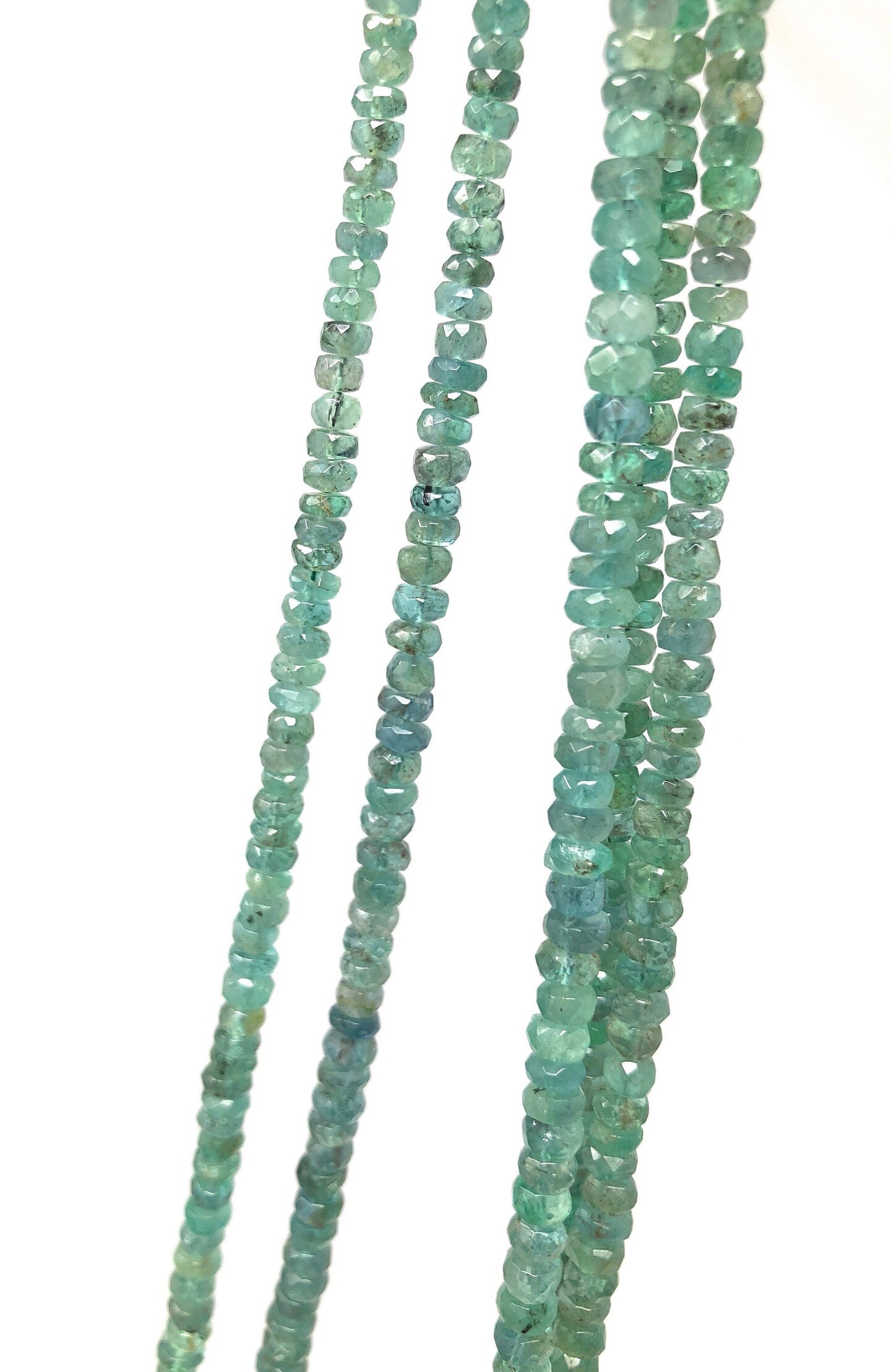 Zambian Emerald Gemstone Beads, Green - 13&#x22;, 3mm - 6mm
