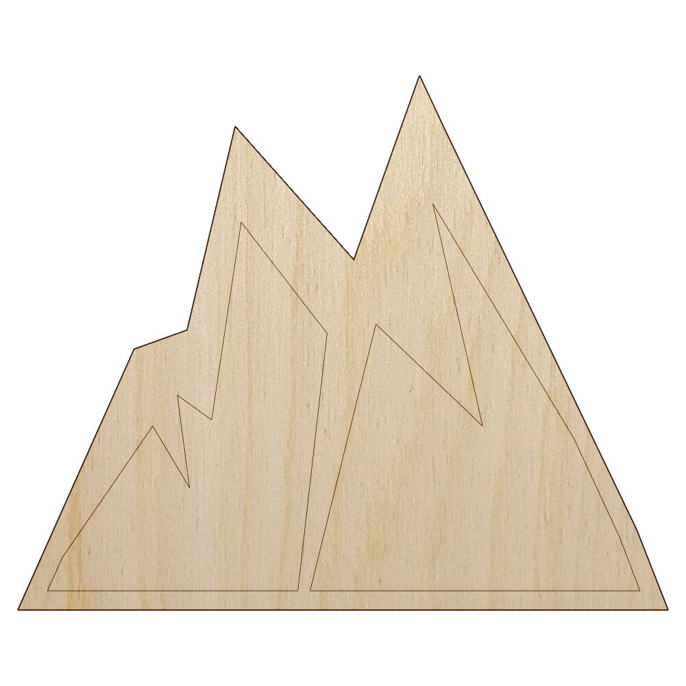 Mountains Jagged Unfinished Wood Shape Piece Cutout for DIY Craft Projects