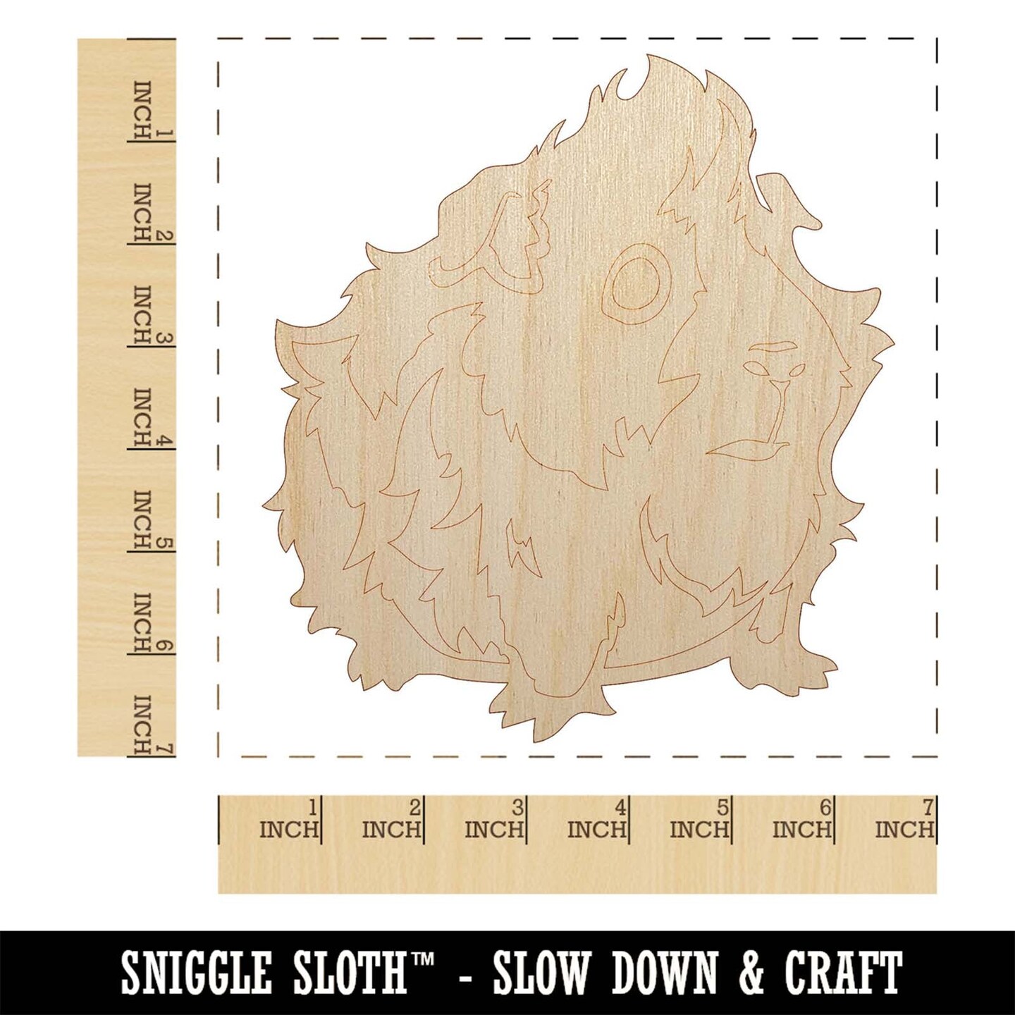 Cute and Hairy Abyssinian Guinea Pig Unfinished Wood Shape Piece Cutout for DIY Craft Projects