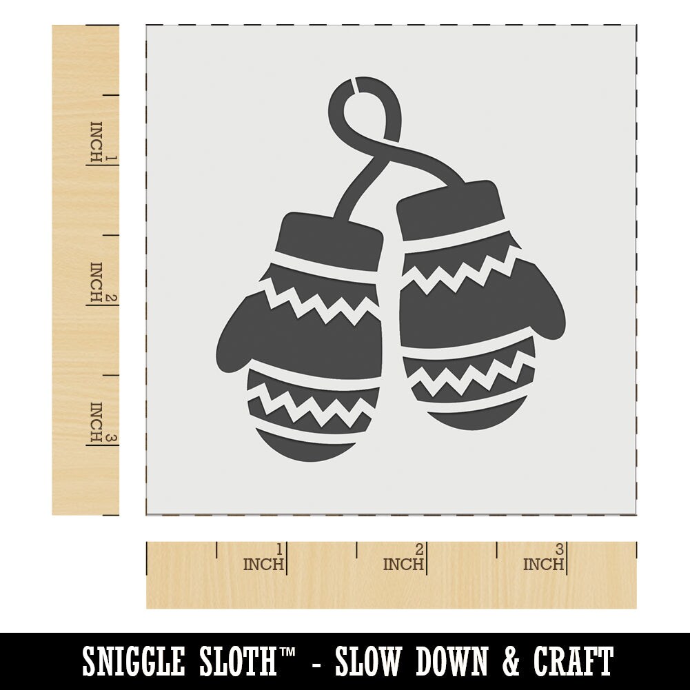 Cozy Winter Mittens Wall Cookie DIY Craft Reusable Stencil