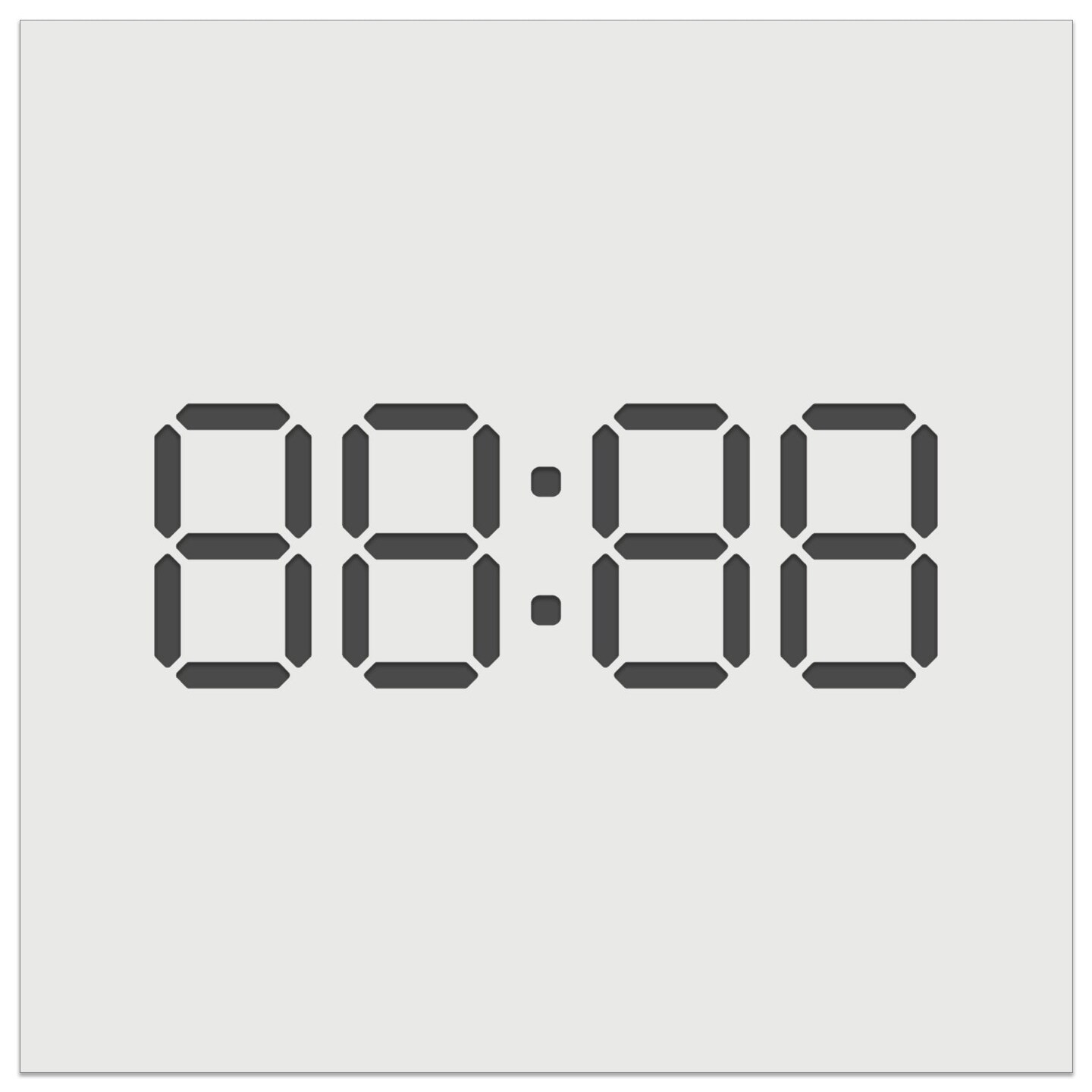 Digital Clock Numbers Seven Segment Display Electronics Wall Cookie DIY Craft Reusable Stencil