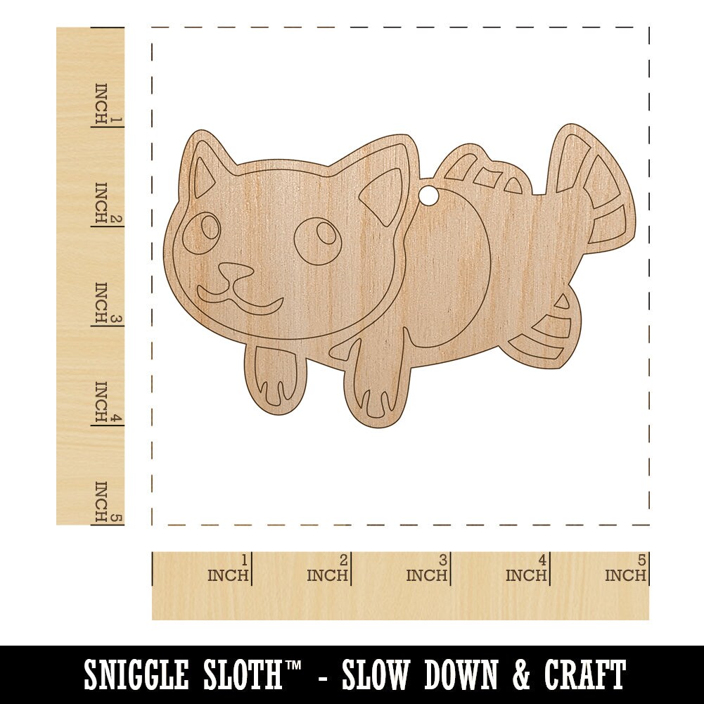 Catfish the Cat Fish Mermaid Unfinished Craft Wood Holiday Christmas Tree DIY Pre-Drilled Ornament