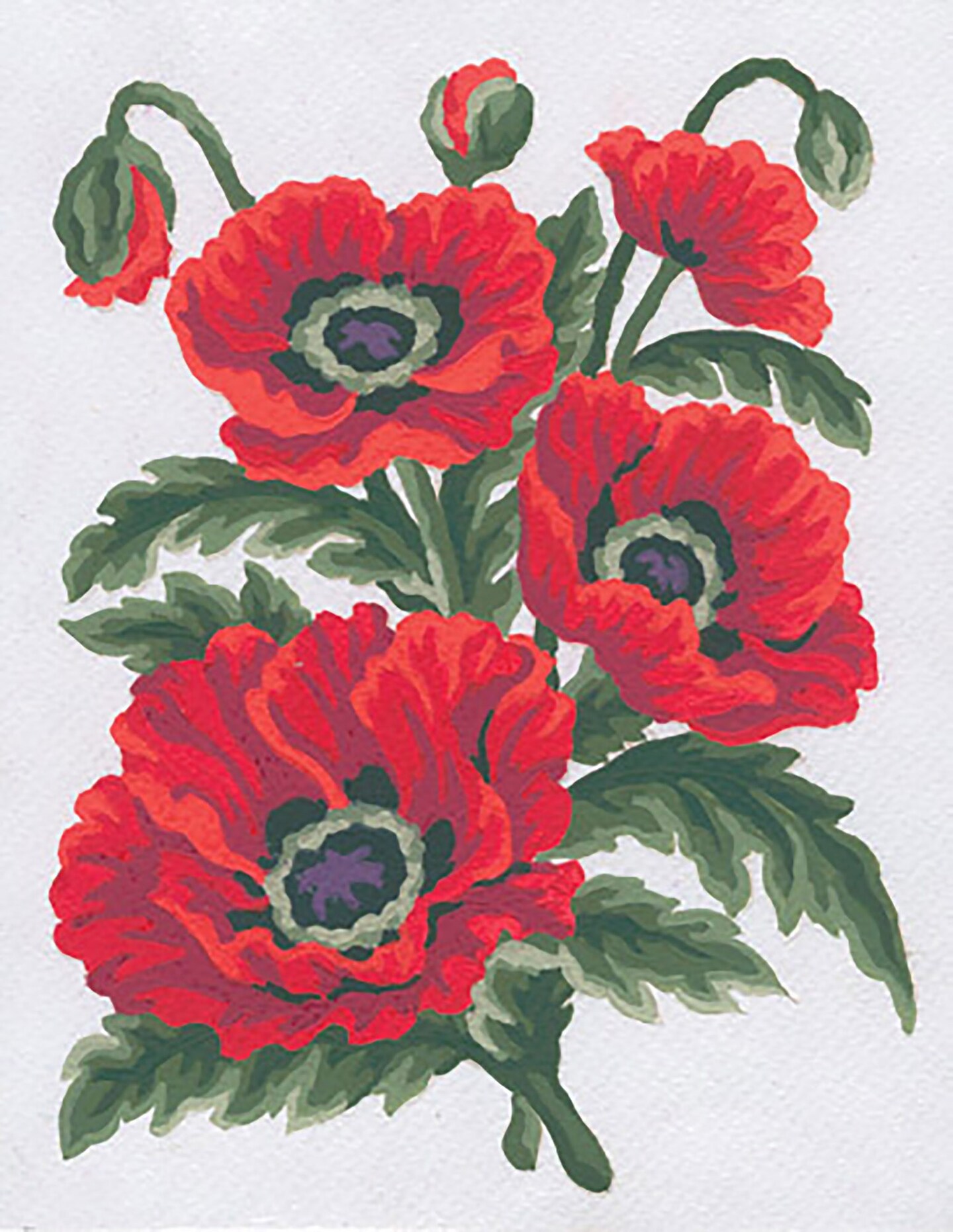 Collection D&#x27;Art Stamped Needlepoint Kit 8&#x22;X10&#x22;-Poppies