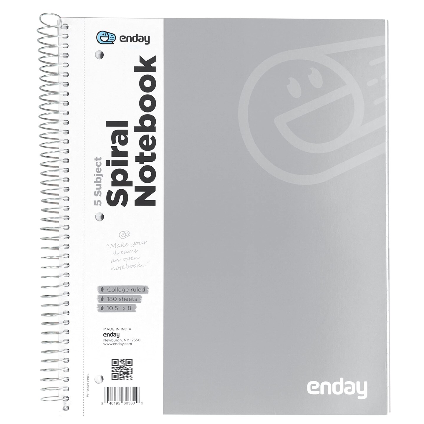 Enday C/R 180 Ct. 5-Subject Spiral Notebook