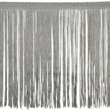 Belagio Chainette Fringe, 6&#x22; Wide, Silver, 10-Yard Bolt