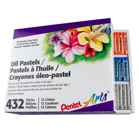 PENTEL ARTS OIL PASTELS 12 COLOR CLASS PACK 432 PIECES