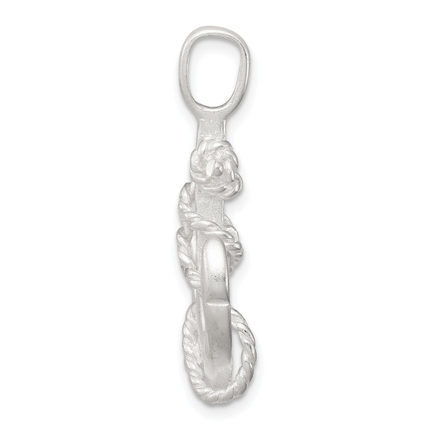 Sterling Silver Fouled Anchor Charm Jewelry Pendant 34mm x 21mm