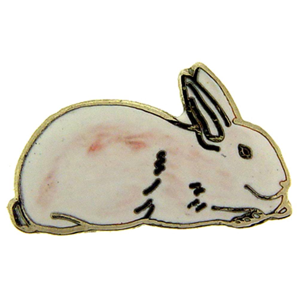 New Zealand White Rabbit Pin 1&#x22;