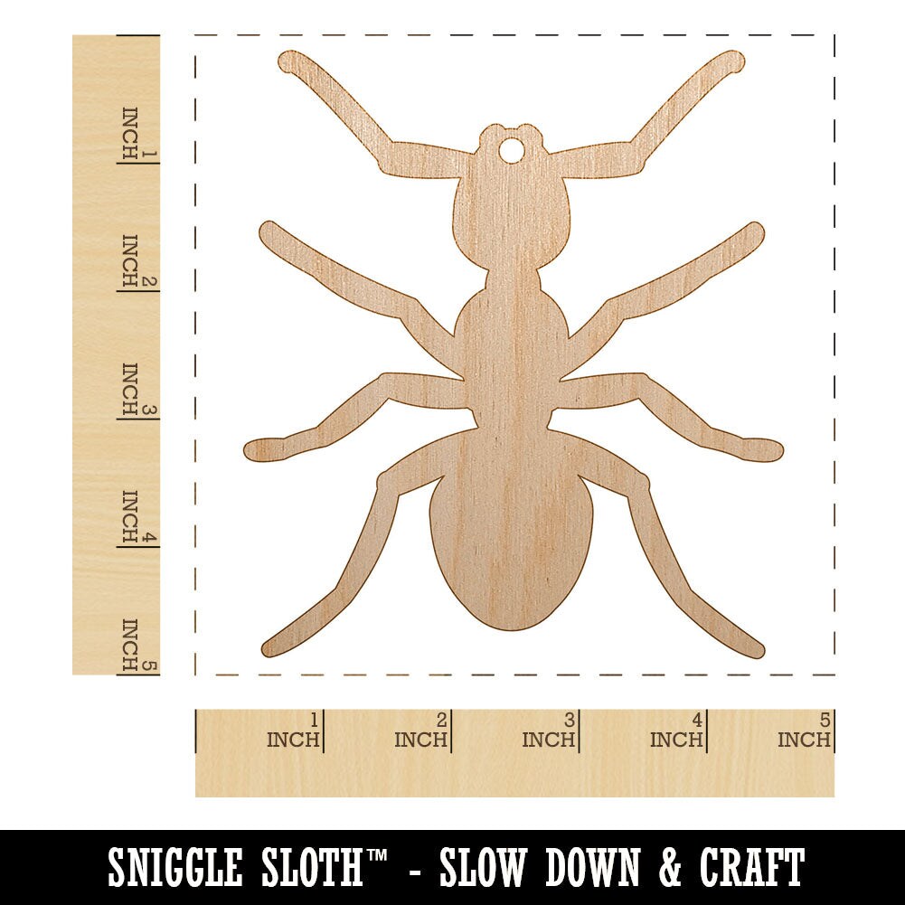 Ant Bug Unfinished Craft Wood Holiday Christmas Tree DIY Pre-Drilled Ornament
