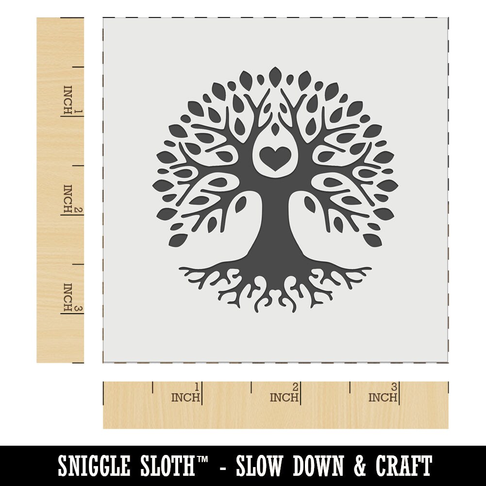 Tree of Life with Heart in Branches Wall Cookie DIY Craft Reusable Stencil