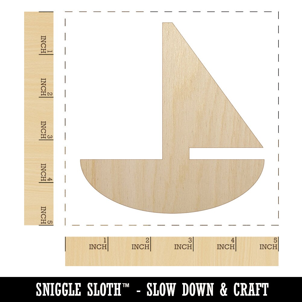 Sail Boat Solid Unfinished Wood Shape Piece Cutout for DIY Craft