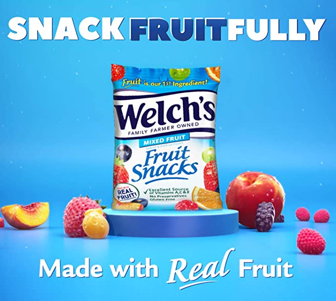 Fruit Snacks, Mixed Fruit, Gluten Free, 5 oz Bags (Case of 12)