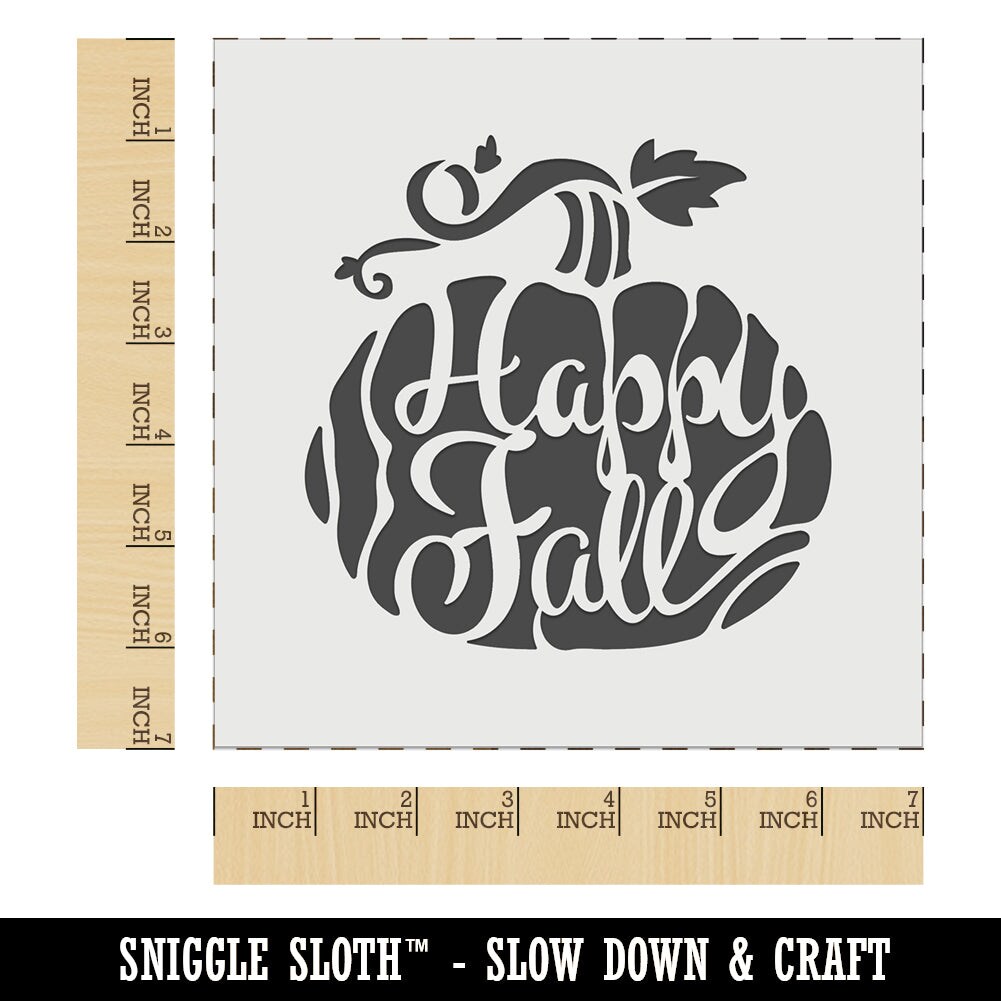 Happy Fall Autumn Harvest Pumpkin With Vine Wall Cookie Diy Craft Reusable Stencil Michaels 6722