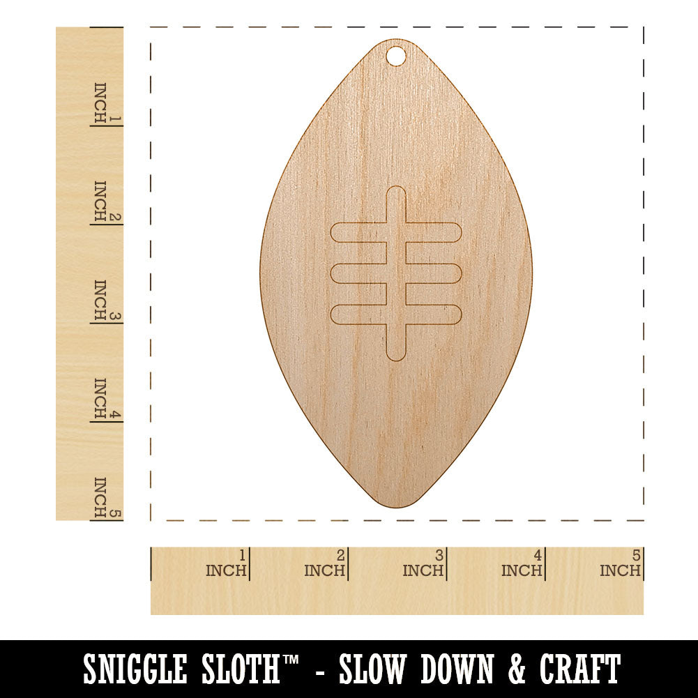 Football Icon Unfinished Craft Wood Holiday Christmas Tree DIY Pre-Drilled Ornament