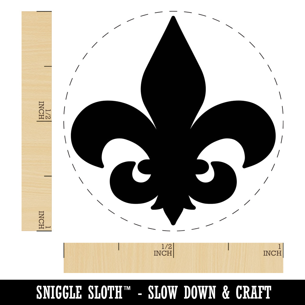 Fleur de Lis Solid Rubber Stamp for Stamping Crafting Planners