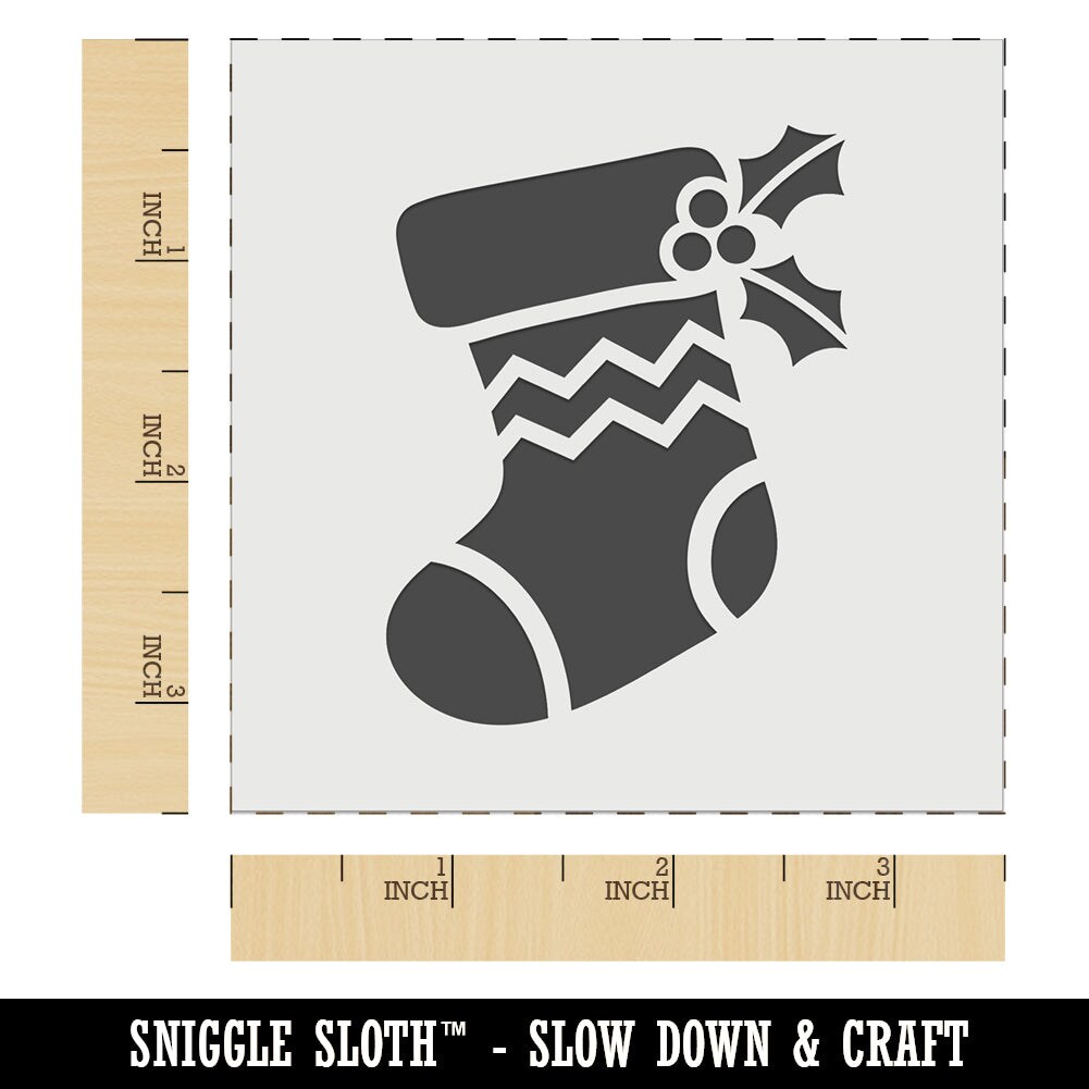 Christmas Stocking Holly Wall Cookie DIY Craft Reusable Stencil Michaels