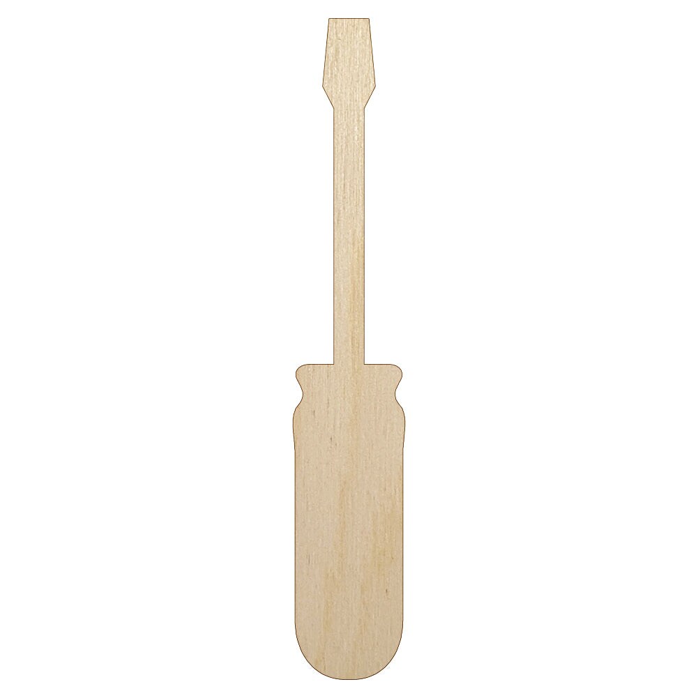 Screwdriver Silhouette Woodworking Tools Unfinished Wood Shape Piece Cutout for DIY Craft Projects