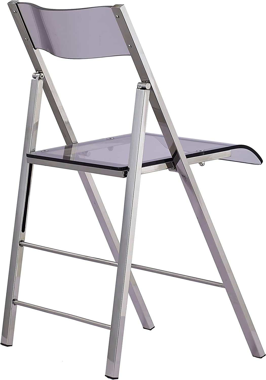 ISL Furnishings- Kasper Flex Luxury Modern Folding Chairs Lucite  Silver - 2 PK