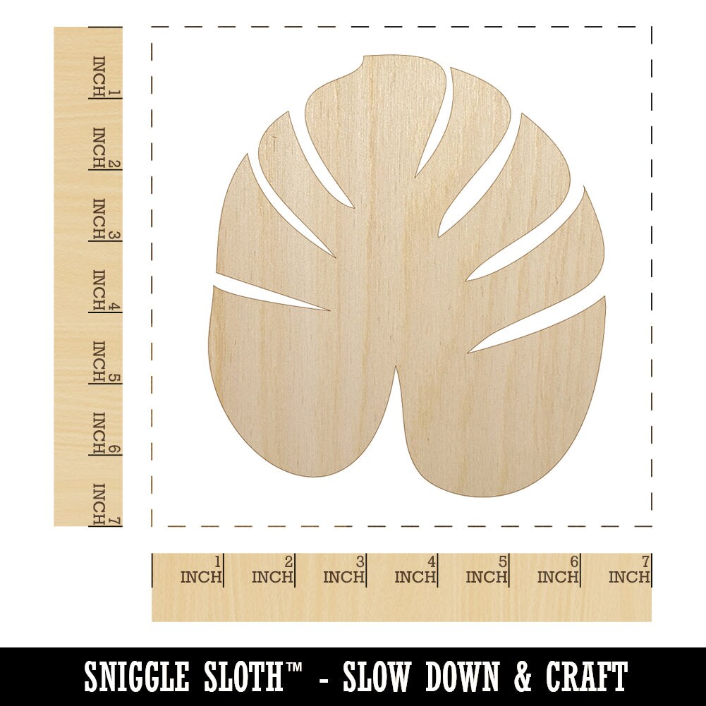 Palm Leaf Tropical Unfinished Wood Shape Piece Cutout for DIY Craft Projects