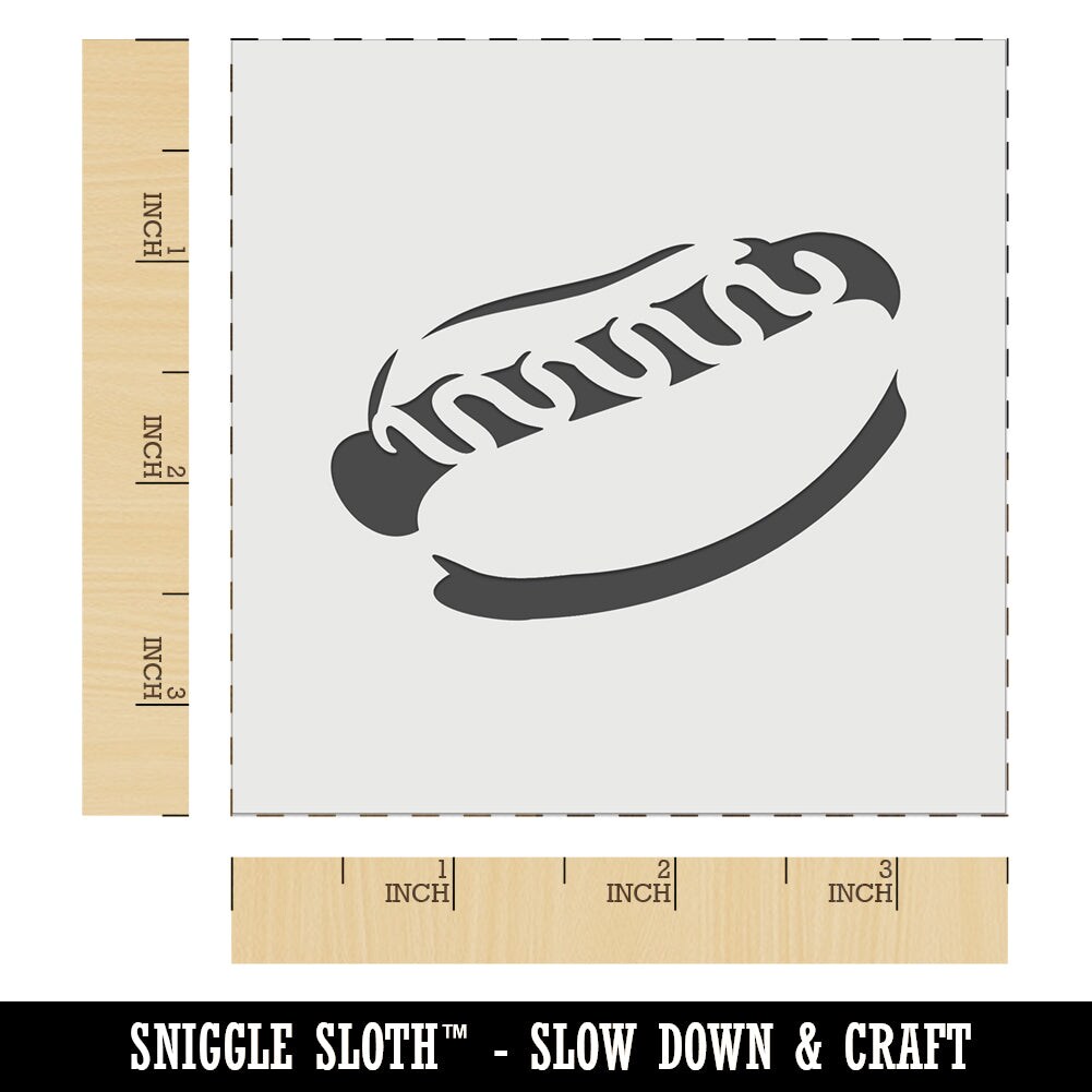 Hotdog Wiener Bun Ketchup Mustard Wall Cookie DIY Craft Reusable Stencil