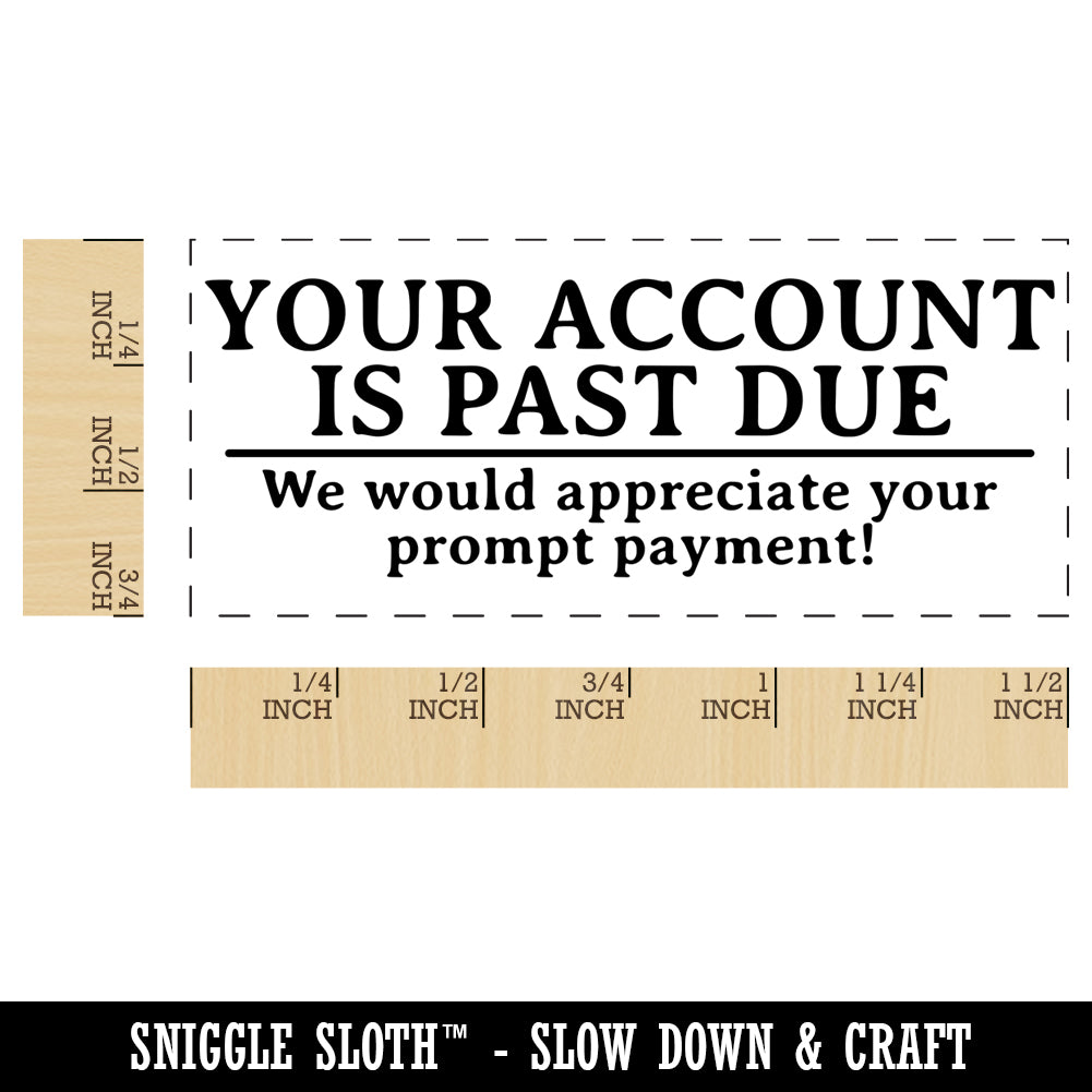 PAST DUE Self Inking Rubber Stamp - Large Red Ink, Re-inkable, 3/4" X 1-7/8" Impression