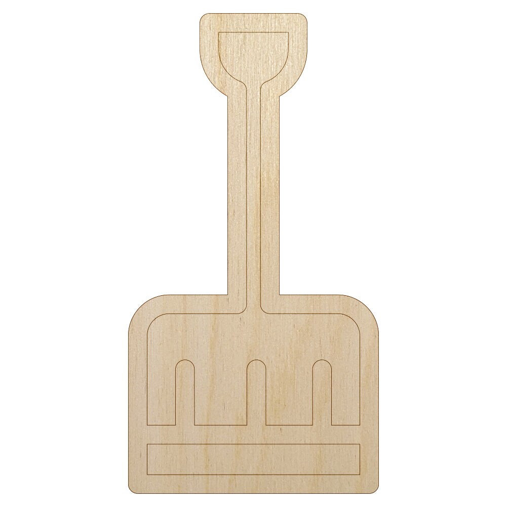 Snow Shovel Unfinished Wood Shape Piece Cutout for DIY Craft Projects