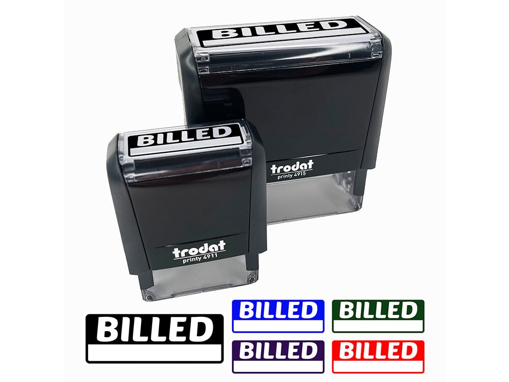 Billed with Blank Space Fill-in Invoiced Self-Inking Rubber Stamp Ink Stamper for Business Office
