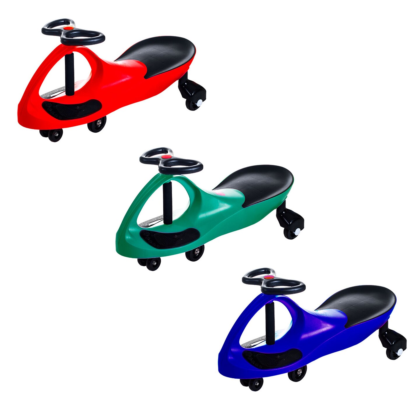 Hey! Play! Energy Powered Twisting Zig Zag Car Ride on Toy for Kids 2 - 6 Years Old 100 Pd Weight Limit