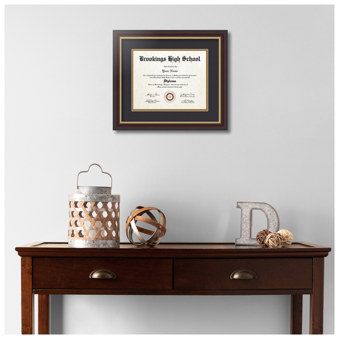 ArtToFrames 8x10 inch Diploma Frame - Framed with Black and Gold Mats, Comes with Regular Glass and Sawtooth Hanger for Wall Hanging (D-8x10)