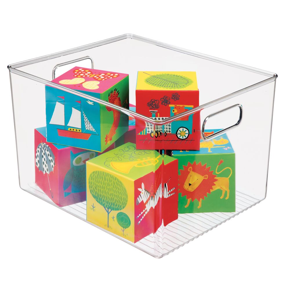 mDesign Storage Organizer Bin with Handles for Cube Furniture