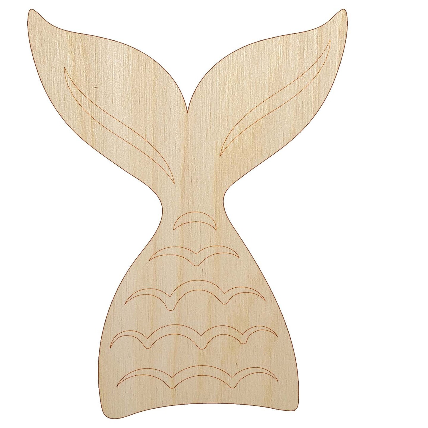 Mermaid Tail Unfinished Wood Shape Piece Cutout for DIY Craft Projects