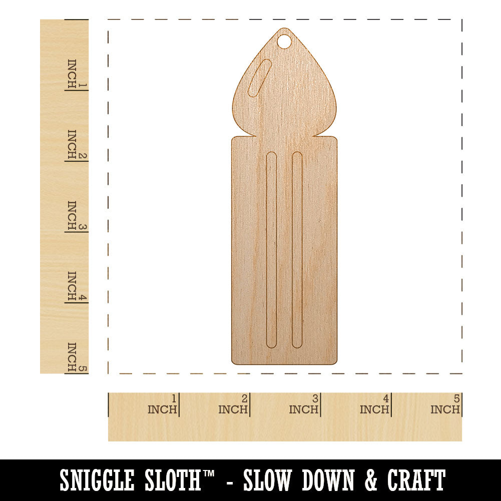 Birthday Candle Single Unfinished Craft Wood Holiday Christmas Tree DIY Pre-Drilled Ornament