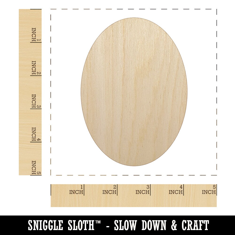 Oval Solid Unfinished Wood Shape Piece Cutout for DIY Craft Projects