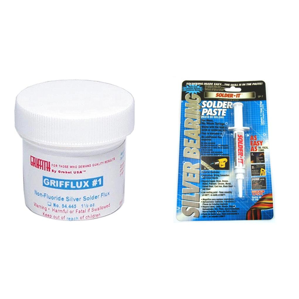 Paste Grifflux Flux 1 1/2 oz & Solder Silver Bearing Wire Soldering Paste