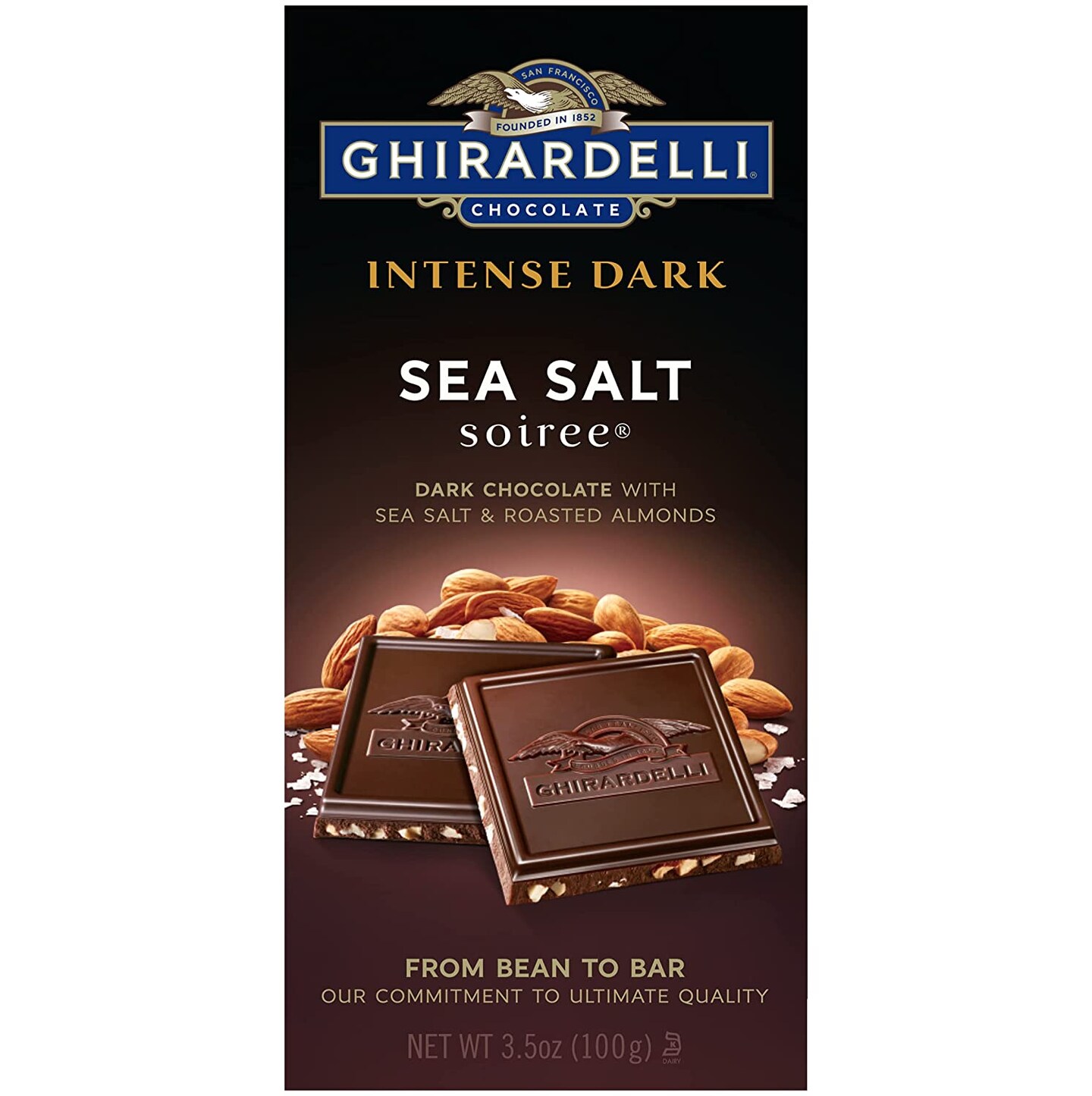 Intense Sea Salt Soiree Dark Chocolate Bar, 3.5 Oz (Case of 12)