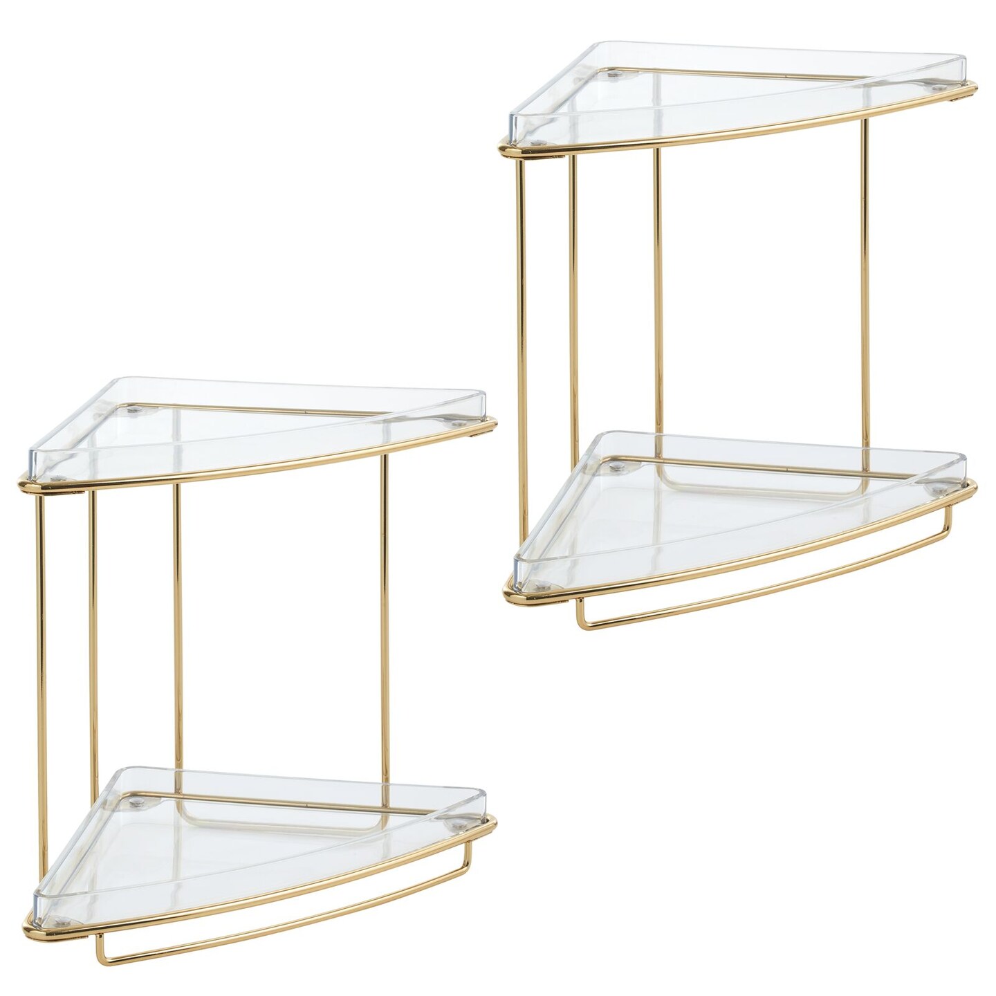 mDesign Metal Bathroom Vanity Corner Storage Caddy, 2 Pack